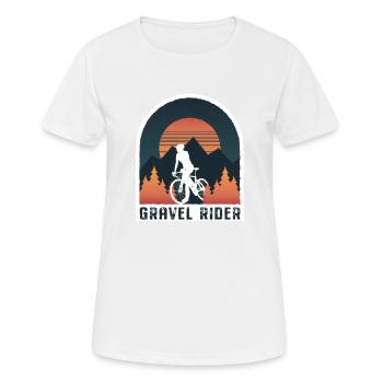 Gravelbike VTT Gravel Rider Vélo Spor - T-shirt respirant Femme - blanc - Devant - AI Model Female 172 dark (172cm)