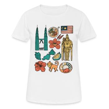 Malaisie - Tours Petronas et grottes de Batu - T-shirt respirant Femme - blanc - Devant - AI Model Female 172 dark (172cm)