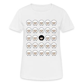 Schwarzes Schaf Außenseiter Schäfchen Geschenk - Frauen T-Shirt atmungsaktiv - Weiß - Vorne - AI Model Female 172 dark (172cm)