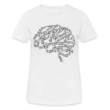 Musikalisches Gehirn - Frauen T-Shirt atmungsaktiv - Weiß - Vorne - AI Model Female 172 dark (172cm)