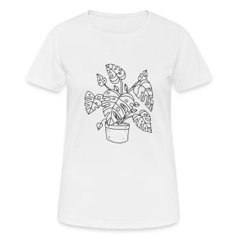 Page de fenêtre Monstera - T-shirt respirant Femme - blanc - Devant - AI Model Female 172 dark (172cm)