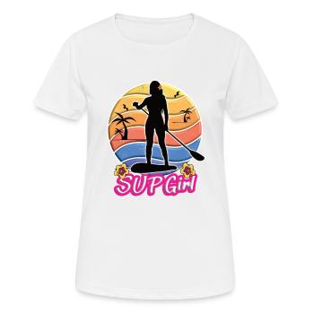 Stand up Paddel SUP GIRL paddeln Paddlebord - Frauen T-Shirt atmungsaktiv - Weiß - Vorne - AI Model Female 172 dark (172cm)