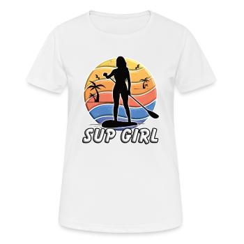 Stand up Paddel SUP GIRL paddeln Paddlebord - Frauen T-Shirt atmungsaktiv - Weiß - Vorne - AI Model Female 172 dark (172cm)