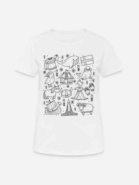Island - Frauen T-Shirt atmungsaktiv - Weiß
