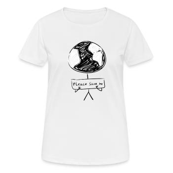 Klimawandel Klimaschutz - Frauen T-Shirt atmungsaktiv - Weiß - Vorne - AI Model Female 172 dark (172cm)