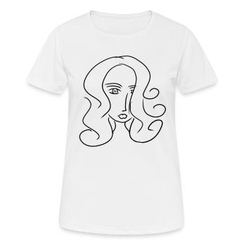 figur abstrakt - Frauen T-Shirt atmungsaktiv - Weiß - Vorne - AI Model Female 172 dark (172cm)