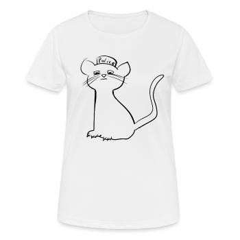 police des chats - T-shirt respirant Femme - blanc - Devant - AI Model Female 172 dark (172cm)