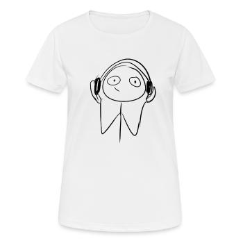Kopfhörer cartoon - Frauen T-Shirt atmungsaktiv - Weiß - Vorne - AI Model Female 172 dark (172cm)