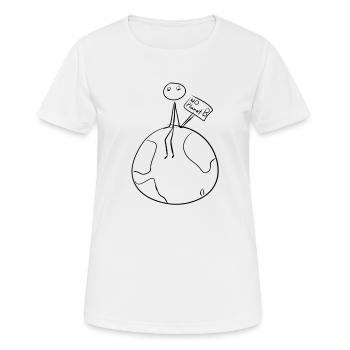 climate protection earth - Women's Breathable T-Shirt - white - Front - AI Model Female 172 dark (172cm)