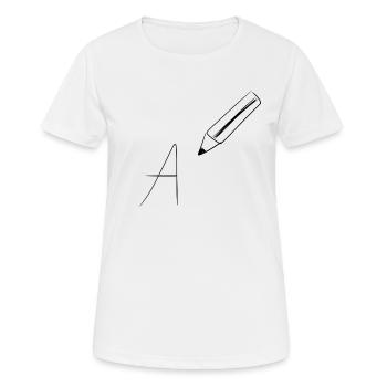 stift zeichnen - Frauen T-Shirt atmungsaktiv - Weiß - Vorne - AI Model Female 172 dark (172cm)
