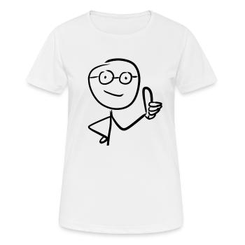 daumen hoch - Frauen T-Shirt atmungsaktiv - Weiß - Vorne - AI Model Female 172 dark (172cm)