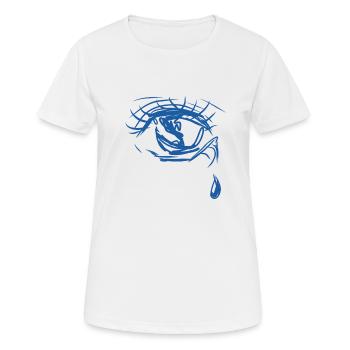 larme triste - T-shirt respirant Femme - blanc - Devant - AI Model Female 172 dark (172cm)