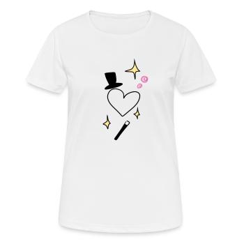 Zauberer herz - Frauen T-Shirt atmungsaktiv - Weiß - Vorne - AI Model Female 172 dark (172cm)