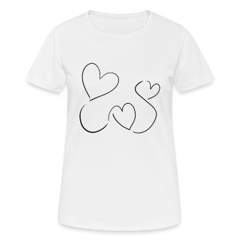 herz liebe - Frauen T-Shirt atmungsaktiv - Weiß - Vorne - AI Model Female 172 dark (172cm)
