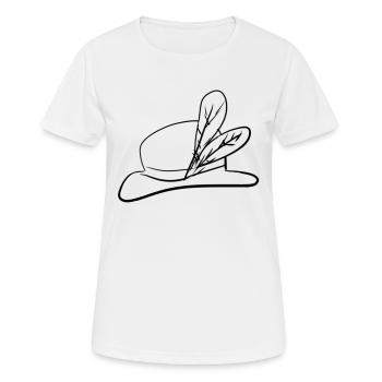 hut feder - Frauen T-Shirt atmungsaktiv - Weiß - Vorne - AI Model Female 172 dark (172cm)
