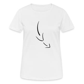 bottom arrow arrows point direction - Women's Breathable T-Shirt - white - Front - AI Model Female 172 dark (172cm)