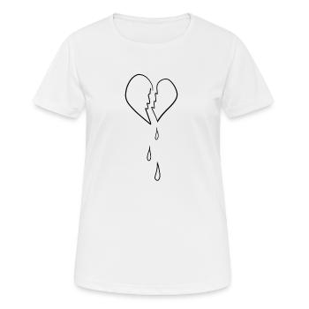 herz gebrochen liebeskummer schmerzen schmerz - Frauen T-Shirt atmungsaktiv - Weiß - Vorne - AI Model Female 172 dark (172cm)