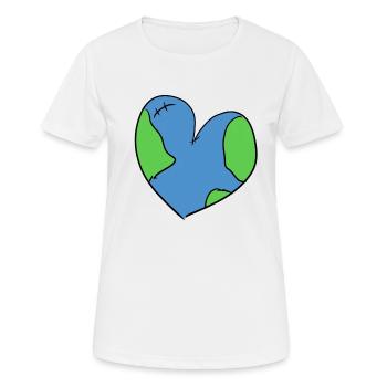 klimawandel herz klimaschutz klima erde - Frauen T-Shirt atmungsaktiv - Weiß - Vorne - AI Model Female 172 dark (172cm)