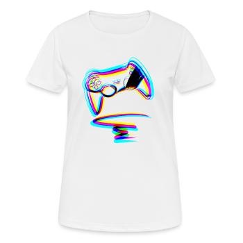 contrôleur gamer gamble lines effet - T-shirt respirant Femme - blanc - Devant - AI Model Female 172 dark (172cm)