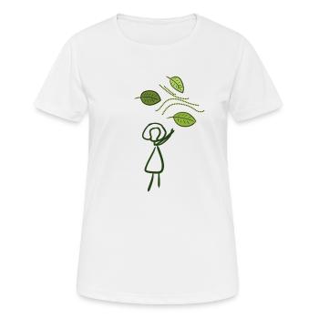 leaves wind leaf nature conservation nature green - Women's Breathable T-Shirt - white - Front - AI Model Female 172 dark (172cm)