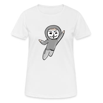 anonymous anonymous hacker mask hack programmer - Women's Breathable T-Shirt - white - Front - AI Model Female 172 dark (172cm)