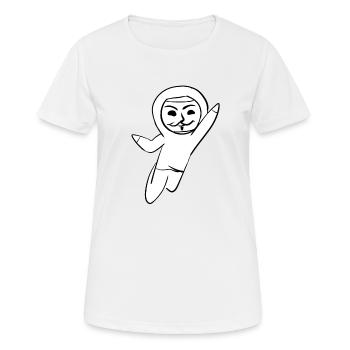 anonymous anonymous hacker mask hack programmer - Women's Breathable T-Shirt - white - Front - AI Model Female 172 dark (172cm)