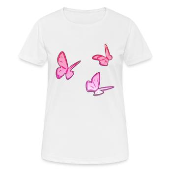 rosa schmetterlinge schmetterling rosa muster - Frauen T-Shirt atmungsaktiv - Weiß - Vorne - AI Model Female 172 dark (172cm)