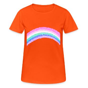 symbole arc-en-ciel couleurs rose - T-shirt respirant Femme - orange néon - Devant - AI Model Female 172 dark (172cm)