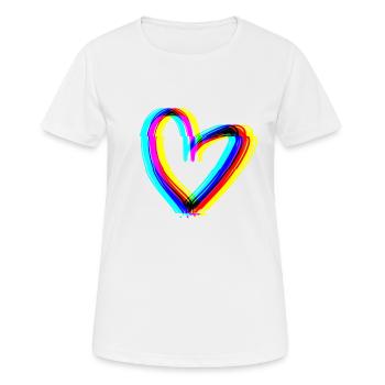 herz effekt 3d symbol liebe - Frauen T-Shirt atmungsaktiv - Weiß - Vorne - AI Model Female 172 dark (172cm)