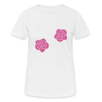 fleurs rose fleur symbole plante rose - T-shirt respirant Femme - blanc - Devant - AI Model Female 172 dark (172cm)