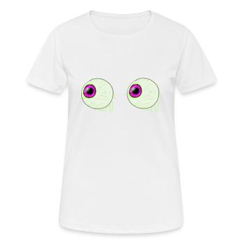 eyeballs crazy creepy funny funny funny - Women's Breathable T-Shirt - white - Front - AI Model Female 172 dark (172cm)