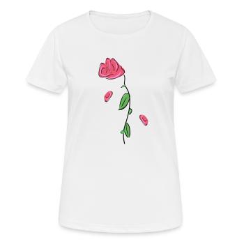 rose fleur fleur fleur fleur printemps - T-shirt respirant Femme - blanc - Devant - AI Model Female 172 dark (172cm)