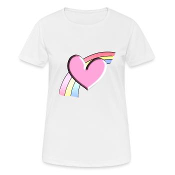 regenbogen rosa herz hintergrund - Frauen T-Shirt atmungsaktiv - Weiß - Vorne - AI Model Female 172 dark (172cm)