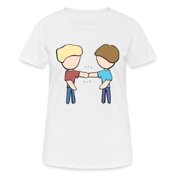 Kumpels Freunde Freundschaft Zusammenhalt - Frauen T-Shirt atmungsaktiv - Weiß - Vorne - AI Model Female 172 dark (172cm)