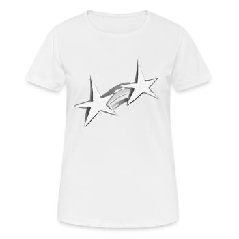 étoile arc-en-ciel étoiles symbole gris - T-shirt respirant Femme - blanc - Devant - AI Model Female 172 dark (172cm)