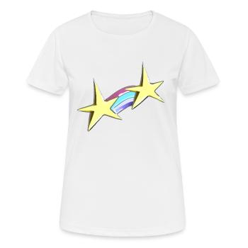 étoile arc-en-ciel étoiles or - T-shirt respirant Femme - blanc - Devant - AI Model Female 172 dark (172cm)