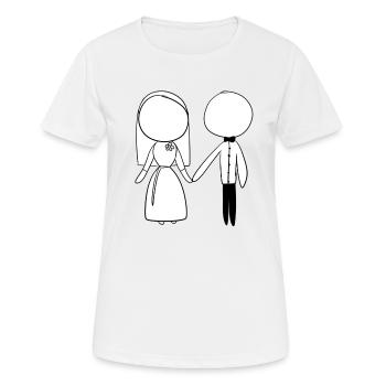 heirat braut bräutigam heiraten liebe - Frauen T-Shirt atmungsaktiv - Weiß - Vorne - AI Model Female 172 dark (172cm)