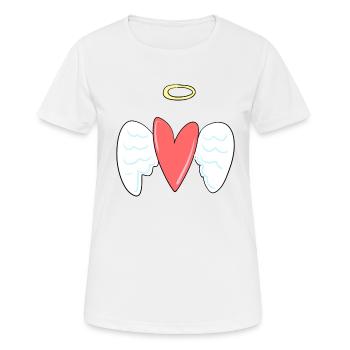 ange cœur rouge protéger l’amour anges gardiens anges - T-shirt respirant Femme - blanc - Devant - AI Model Female 172 dark (172cm)