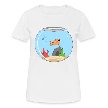 poisson rouge animal animal animal animal animal symbole - T-shirt respirant Femme - blanc - Devant - AI Model Female 172 dark (172cm)