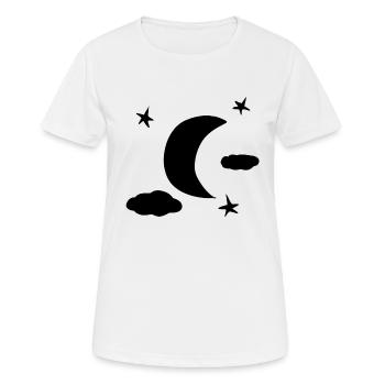 étoiles lune ciel nocturne simple - T-shirt respirant Femme - blanc - Devant - AI Model Female 172 dark (172cm)