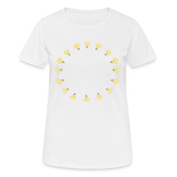 symbole de lumière de cercle de lumière de brillance d’ampoule - T-shirt respirant Femme - blanc - Devant - AI Model Female 172 dark (172cm)