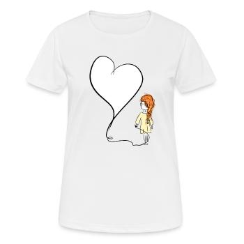 herz liebe mädchen symbol faden - Frauen T-Shirt atmungsaktiv - Weiß - Vorne - AI Model Female 172 dark (172cm)