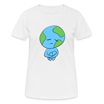 la terre triste protection du climat symbole de la planète - T-shirt respirant Femme - blanc - Devant - AI Model Female 172 dark (172cm)