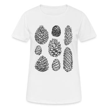 Pine cones Pine cones Spruce cones - Women's Breathable T-Shirt - white - Front - AI Model Female 172 dark (172cm)