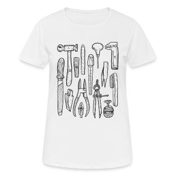 Goldschmied Werkzeug - Frauen T-Shirt atmungsaktiv - Weiß - Vorne - AI Model Female 172 dark (172cm)