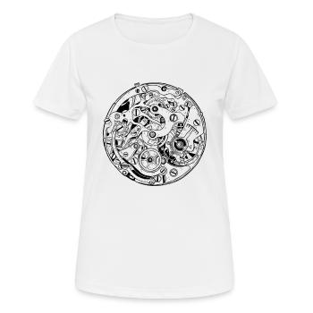 Uhrwerk Uhr Mechanik - Frauen T-Shirt atmungsaktiv - Weiß - Vorne - AI Model Female 172 dark (172cm)