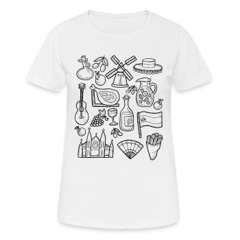 Spain - Women's Breathable T-Shirt - white - Front - AI Model Female 172 dark (172cm)