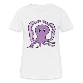 tanzender Oktopus lustig Tier Symbol - Frauen T-Shirt atmungsaktiv - Weiß - Vorne - AI Model Female 172 dark (172cm)
