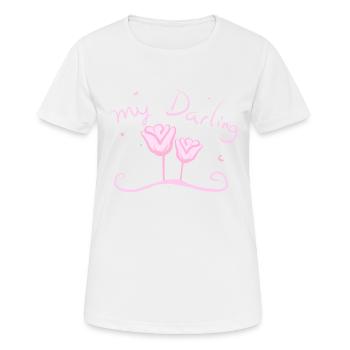 mein Liebling Darling Blume Rosa rose - Frauen T-Shirt atmungsaktiv - Weiß - Vorne - AI Model Female 172 dark (172cm)