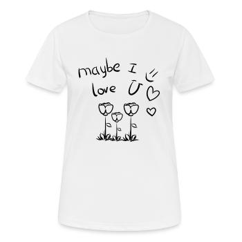 peut-être que je t’aime fleurs - T-shirt respirant Femme - blanc - Devant - AI Model Female 172 dark (172cm)